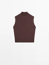 Veste sans manches en maille 100 % cachemire