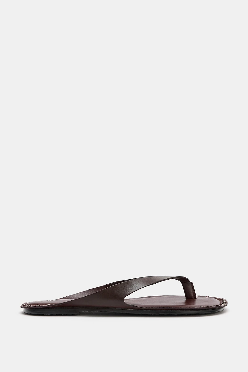 LEATHER STUDDED SANDALS