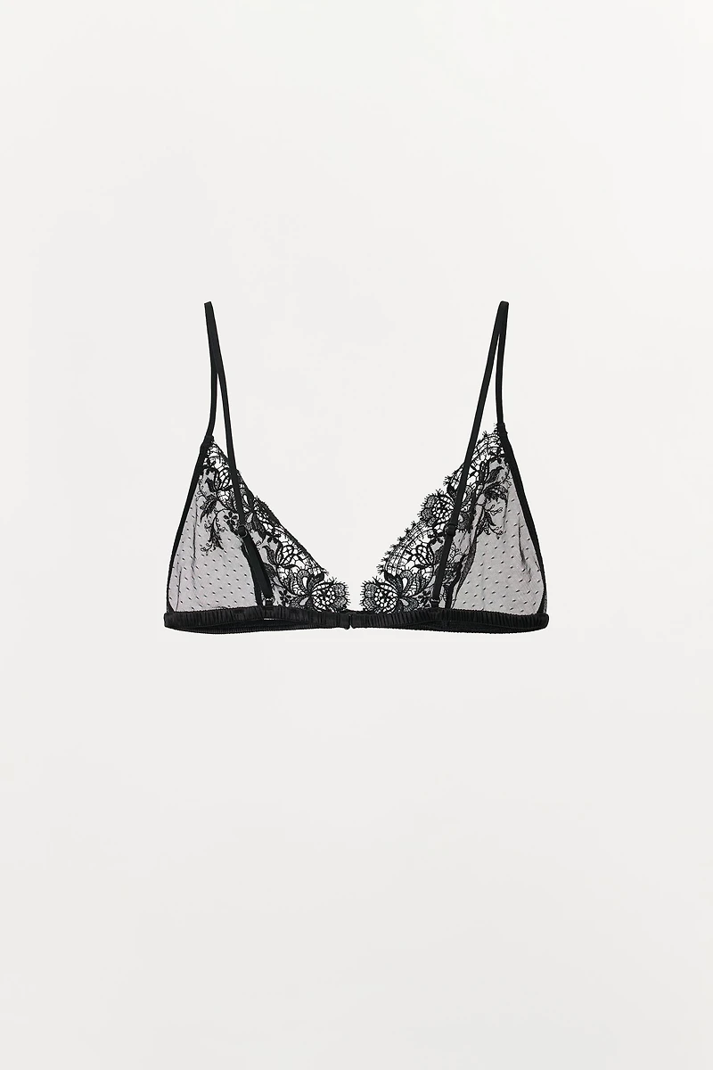 POINTELLE LACE TRIANGLE BRALETTE