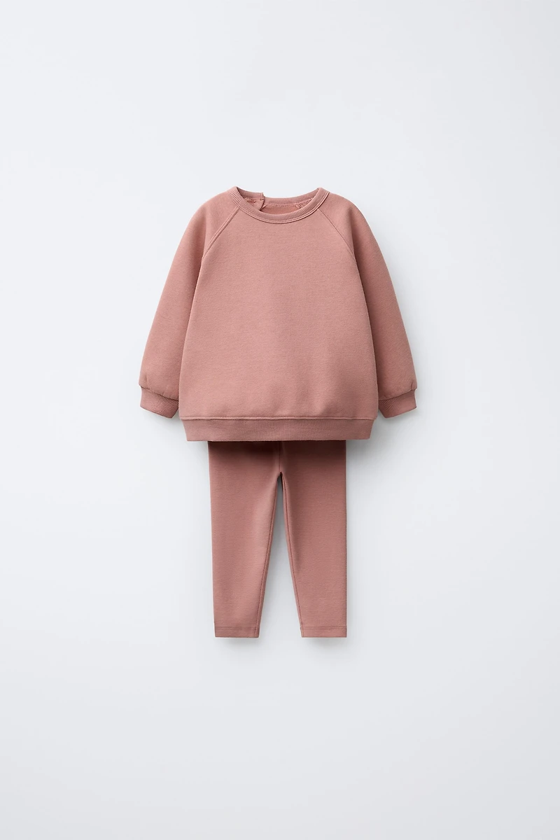 PLAIN SWEATSHIRT AND LEGGING SET