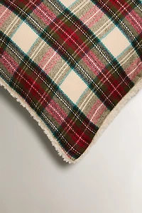 CHRISTMAS TARTAN CHECK THROW PILLOW COVER