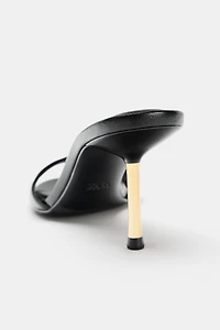 METALLIC HEELED SANDALS
