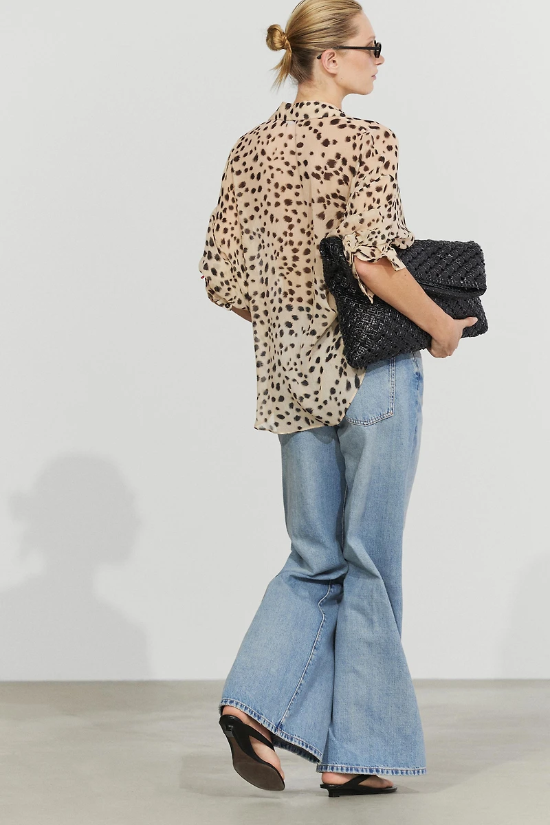 Animal print flowing shirt