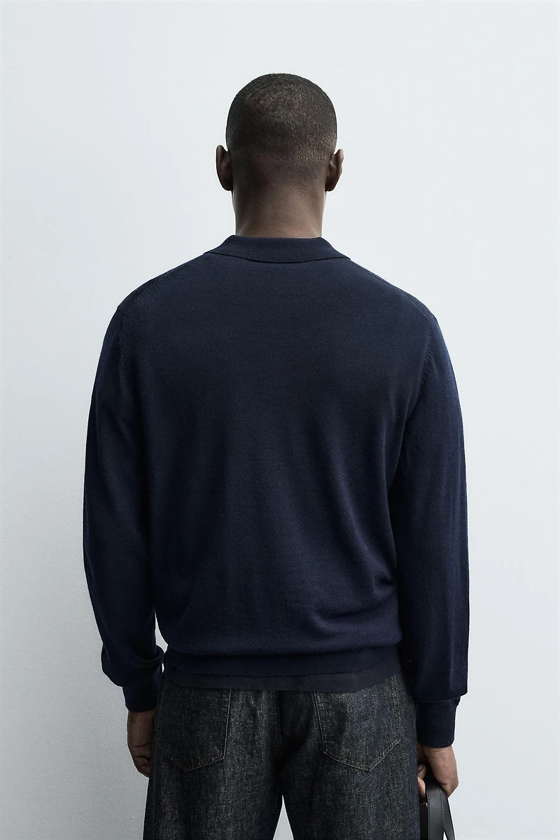 POLO EN MAILLE 100 % LAINE