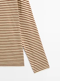 Striped long sleeve cotton T-shirt