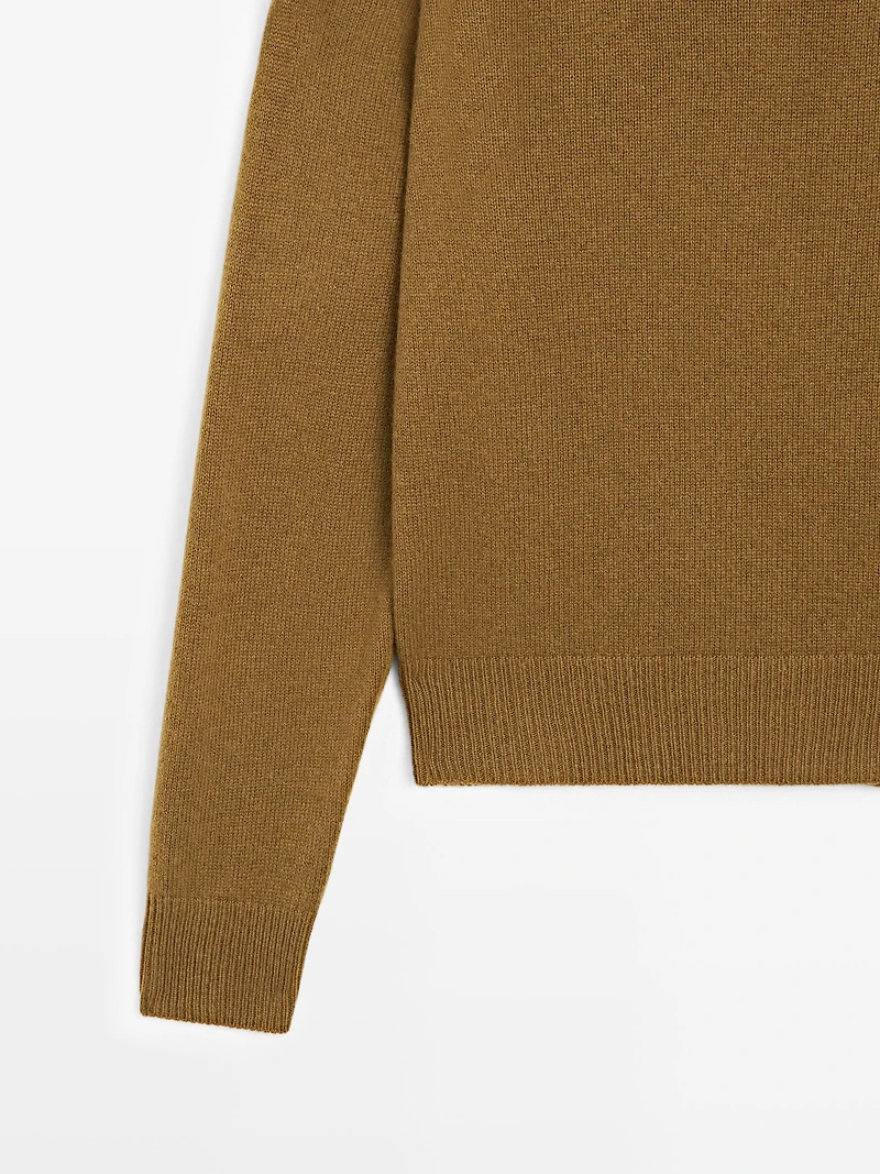Wool blend high neck sweater