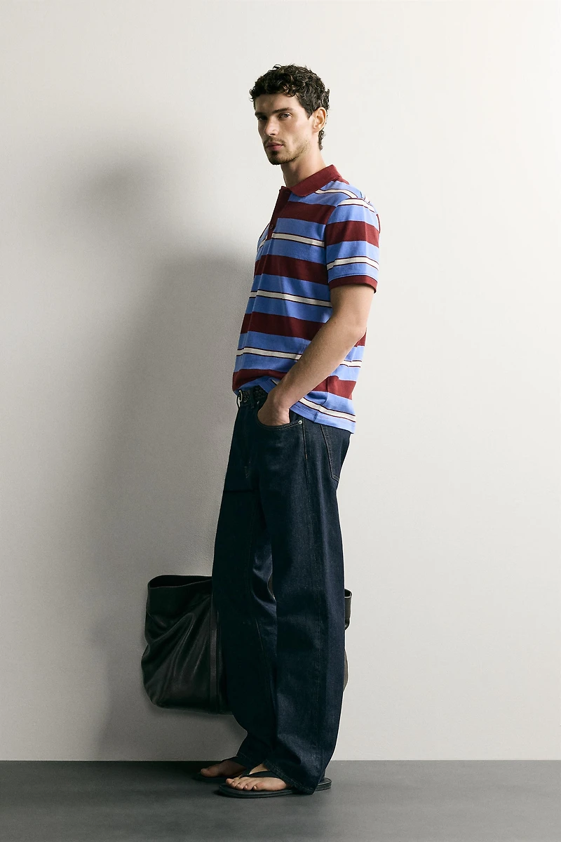 REGULAR FIT STRIPED PIQUÉ POLO