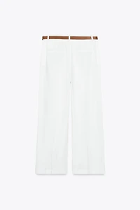 PANTALON CULOTTE AVEC CEINTURE EN LIN