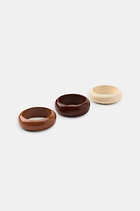 3-PACK OF WOOD AND RESIN BRACELETS