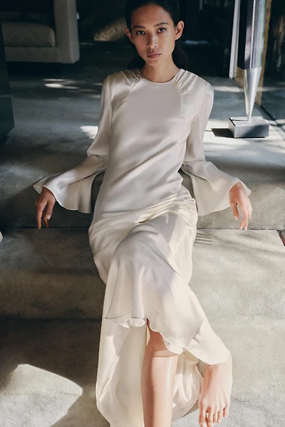 100% SILK DRAPED DRESS