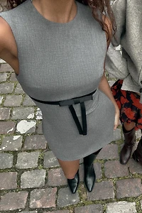 SATIN BOW SHORT DRESS