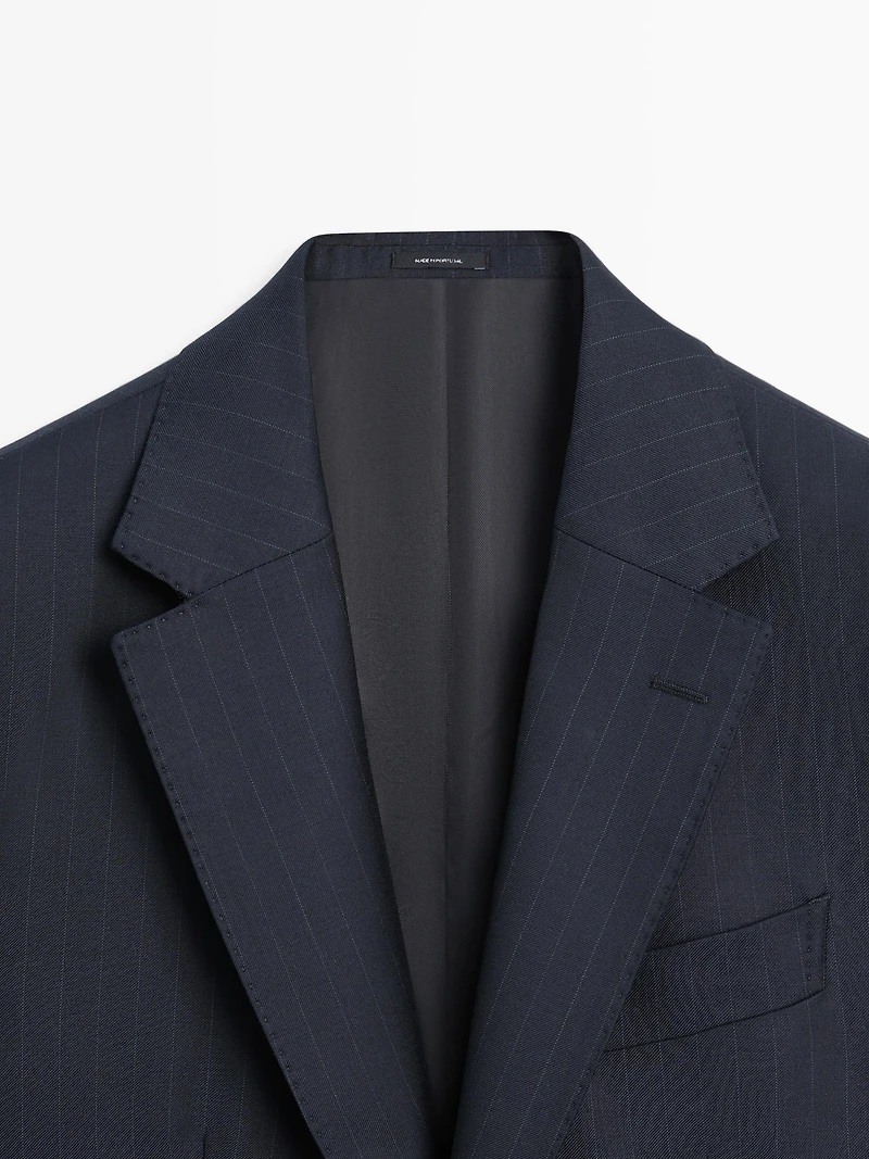 Veste de costume à rayures 100% laine froide