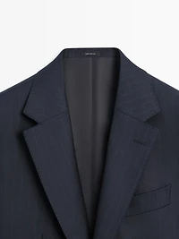 Veste de costume à rayures 100% laine froide