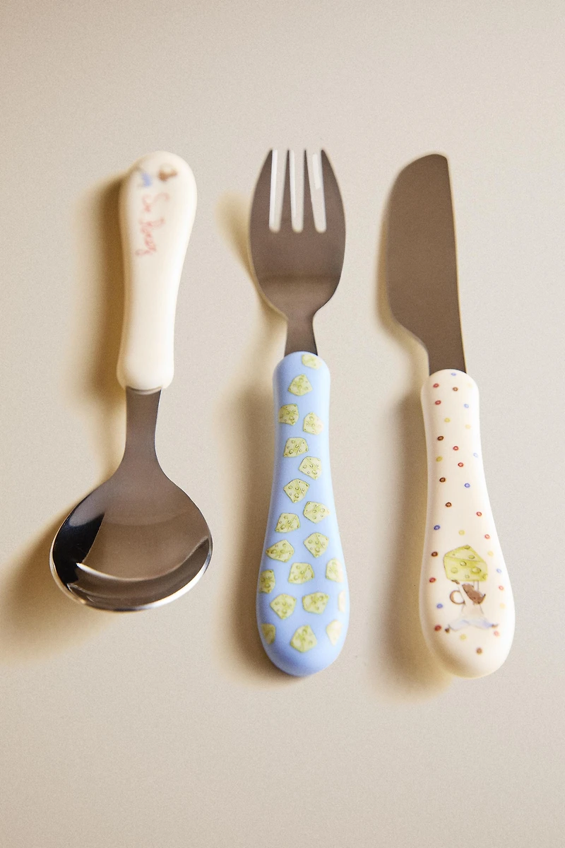 KIDS CERAMIC MR. PÉREZ FLATWARE SET