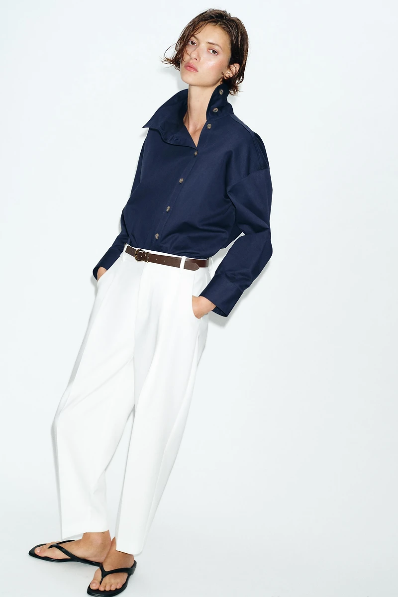 BELTED PLEATED PANTS