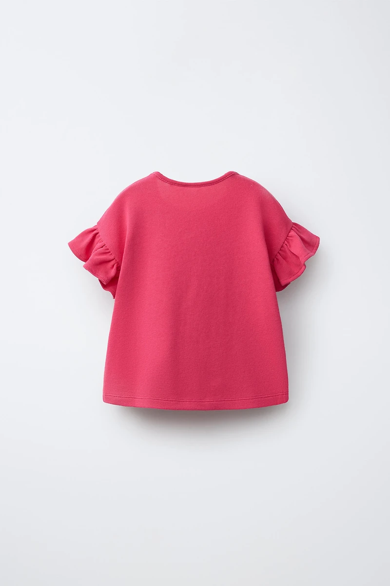 BOW AND RUFFLE T-SHIRT