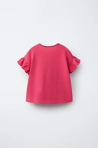 BOW AND RUFFLE T-SHIRT