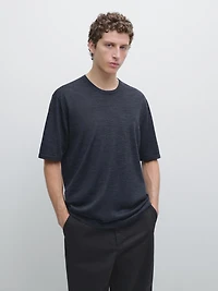 Wool blend knit T-shirt