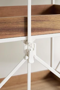 FOLDING METAL AND WOOD SERVING CART