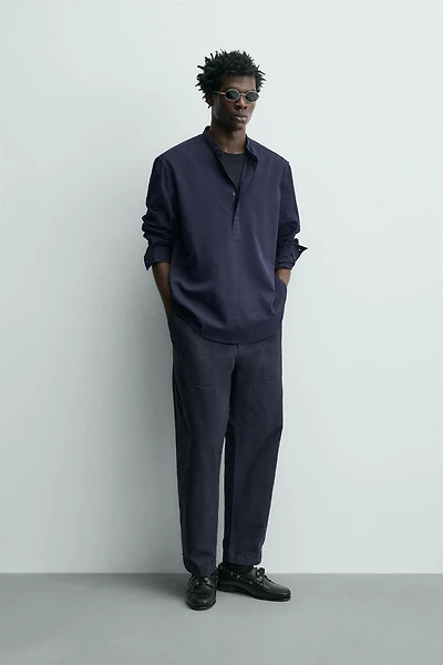 WRINKLE EFFECT POLO SHIRT