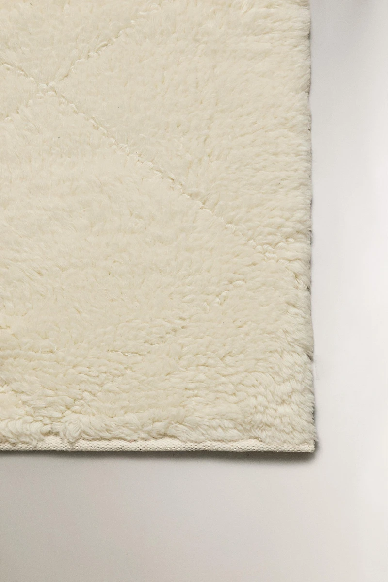 GEOMETRIC DESIGN WOOL AREA RUG