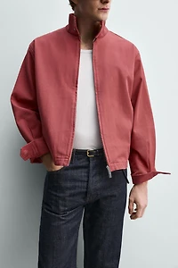 BLOUSON REGULAR FIT EN COTON LAVÉ