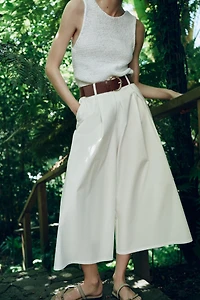 JUPE-CULOTTE À CEINTURE