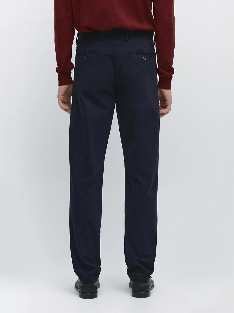 Slim-fit micro-textured trousers