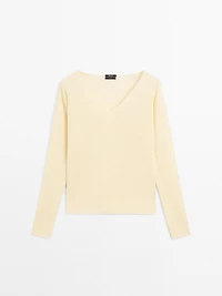 Pull en maille 100 % lin à manches longues