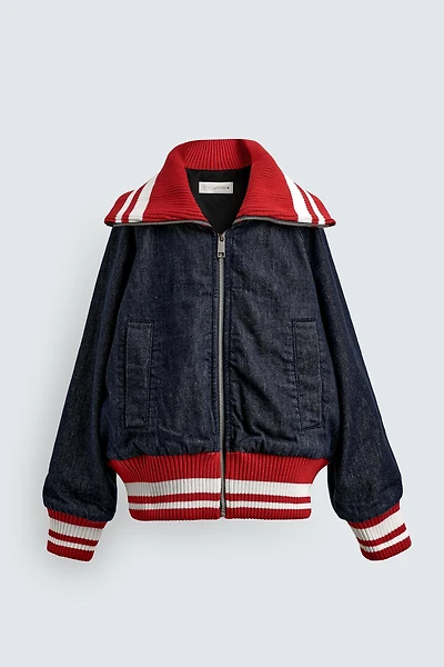 RIBBED DENIM BOMBER JACKET HARRY LAMBERT FOR ZARA X DISNEY