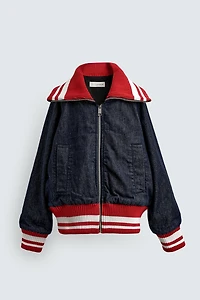 RIBBED DENIM BOMBER JACKET HARRY LAMBERT FOR ZARA X DISNEY