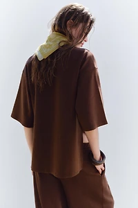 WASHED EFFECT INTERLOCK T-SHIRT