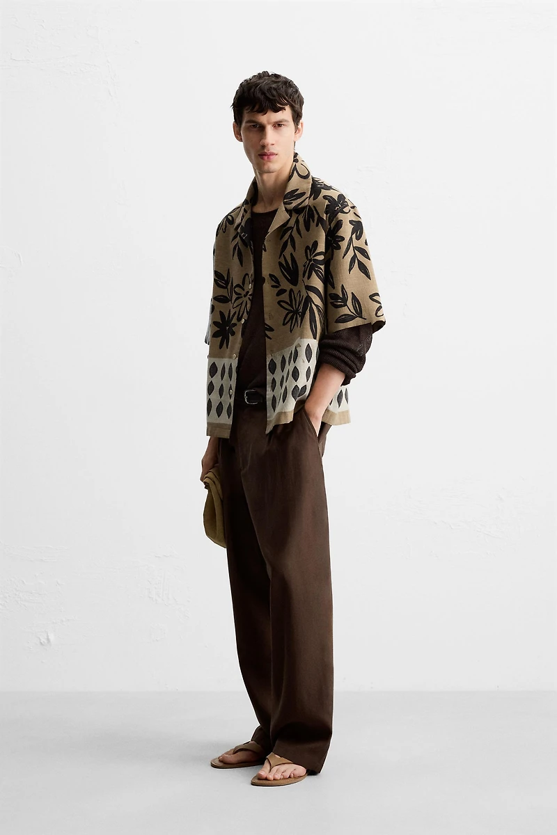 CONTRAST PRINT SHIRT