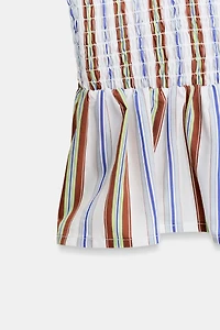 SMOCKED STRIPED TOP