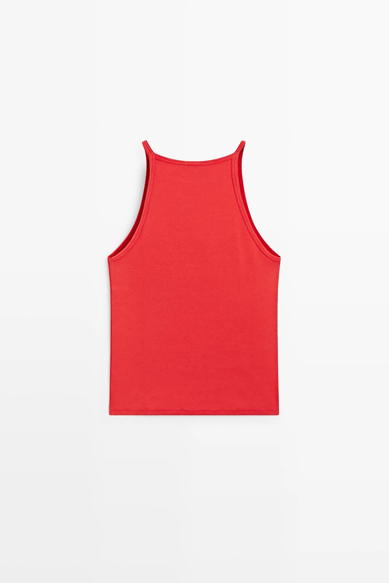 Cotton blend halter top