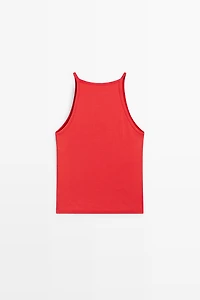 Cotton blend halter top