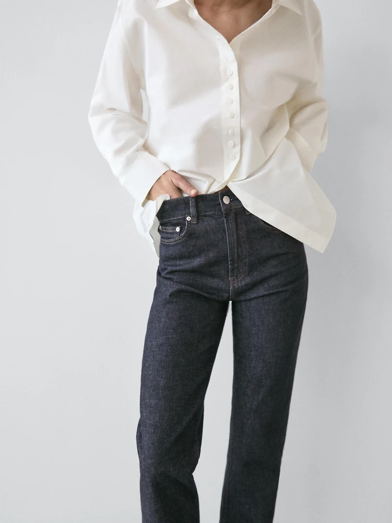 Jean straight confort taille haute