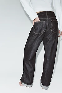 JEAN TRF BAGGY REPLIÉ TAILLE MI-HAUTE