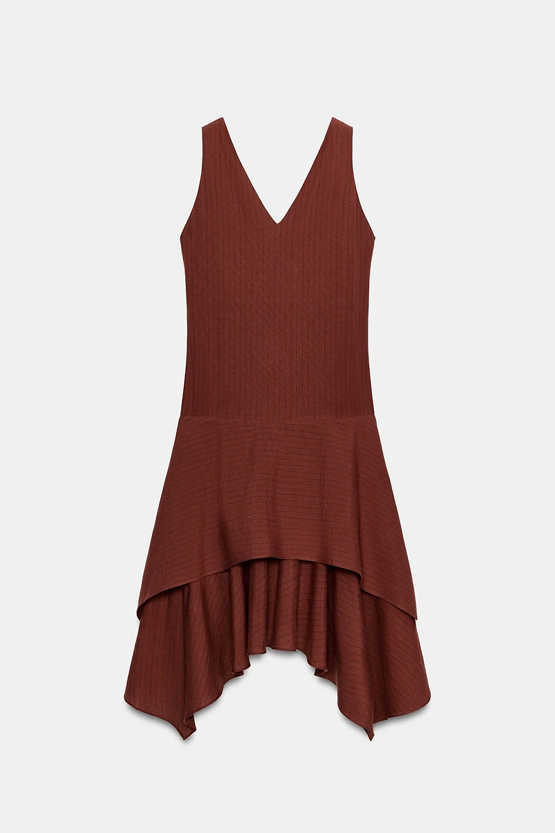 ASYMMETRIC STRIPED DRESS ZW COLLECTION