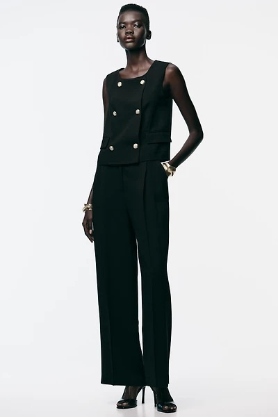 WIDE LEG PLEATED PANTS