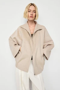 Wool blend bomber jacket