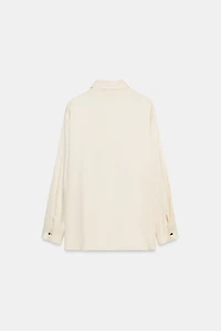 SATIN EFFECT WRAP SHIRT