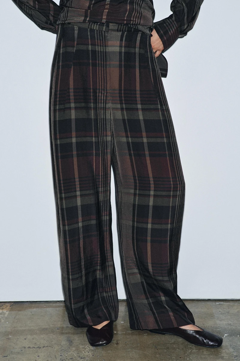 ZW COLLECTION PLAID BALLOON PANTS