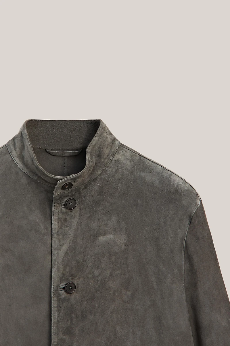 Surchemise col à patte en cuir et daim - LIMITED EDITION