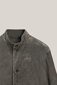 Surchemise col à patte en cuir et daim - LIMITED EDITION