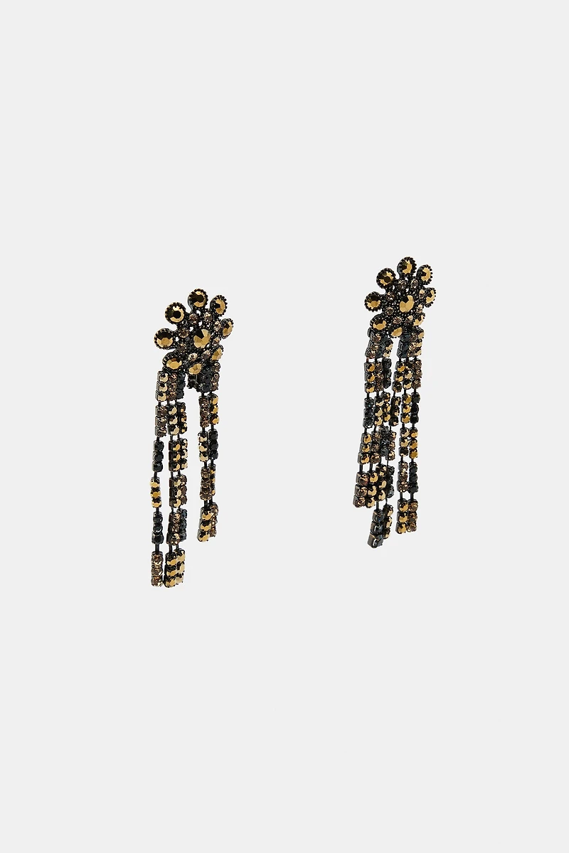 BOUCLES D'OREILLES LONGUES À BRILLANTS
