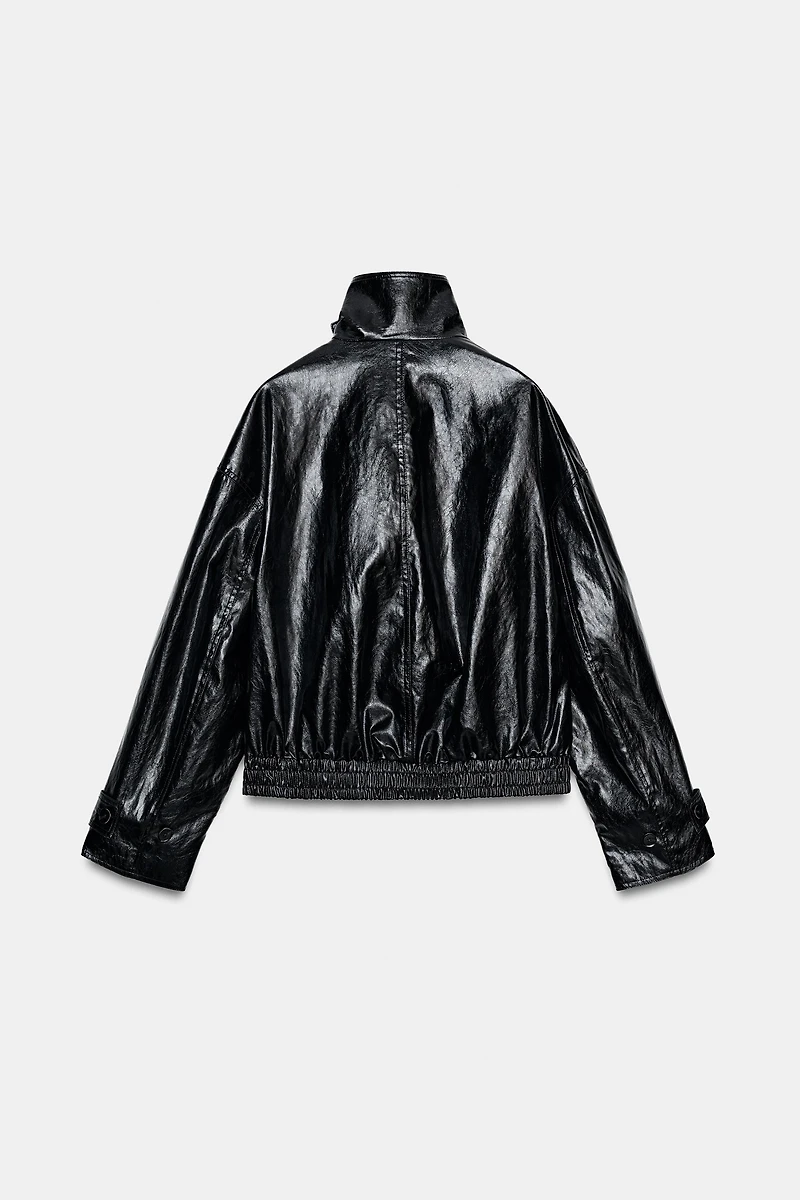VESTE EFFET MATIÈRE SYNTHÉTIQUE ÉCHARPE ZW COLLECTION