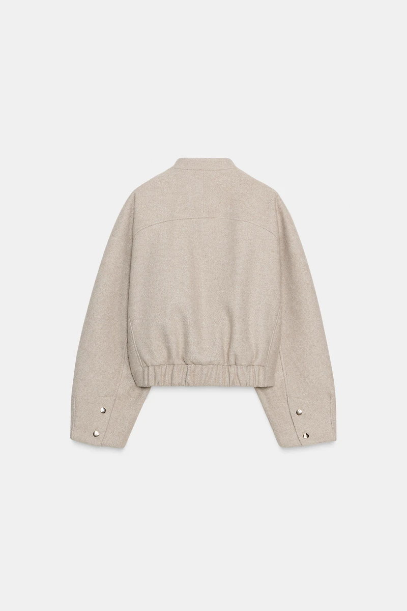SOFT BOMBER WITH ELASTIC HEM