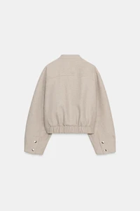 SOFT BOMBER WITH ELASTIC HEM