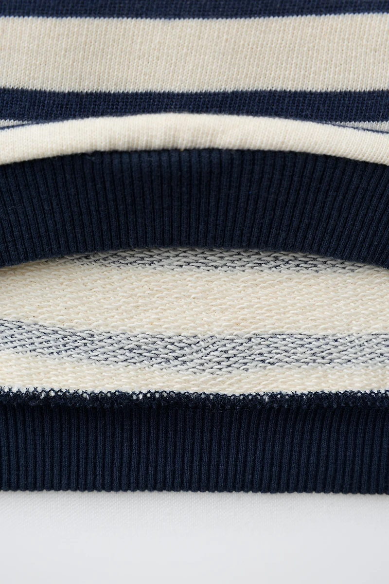 STRIPED POLO SWEATSHIRT